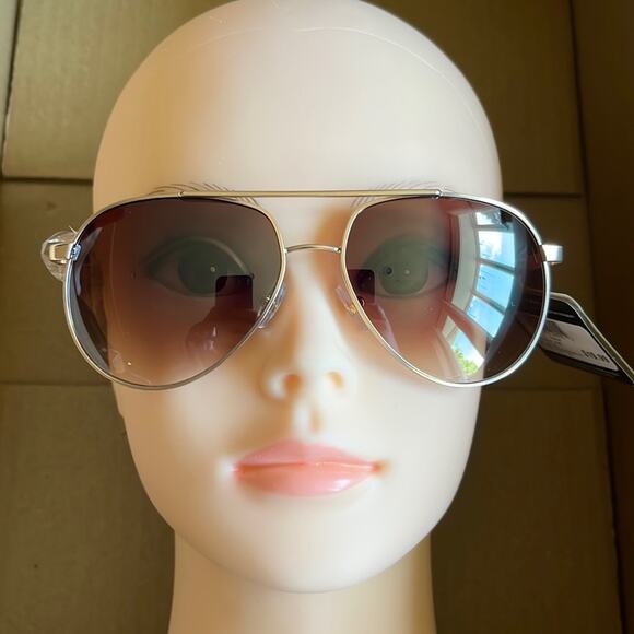 Foster Grant MaxBlock Aviator Sunglasses Gold - Picture 1 of 7